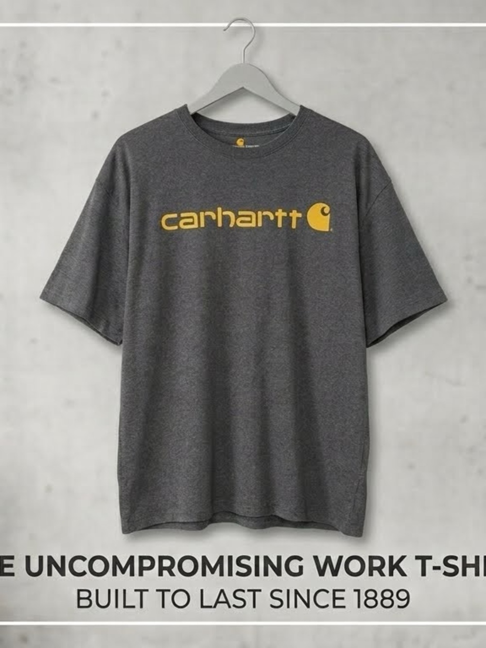 2XL Carhartt Men's Gray Logo Crewneck T-Shirt